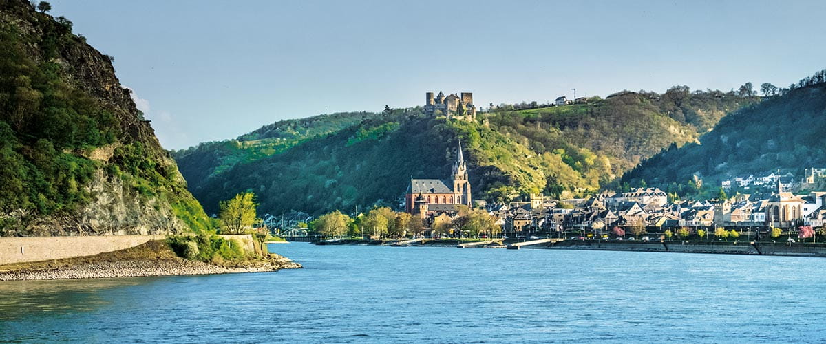 A view down the Middle Rhine, Germany